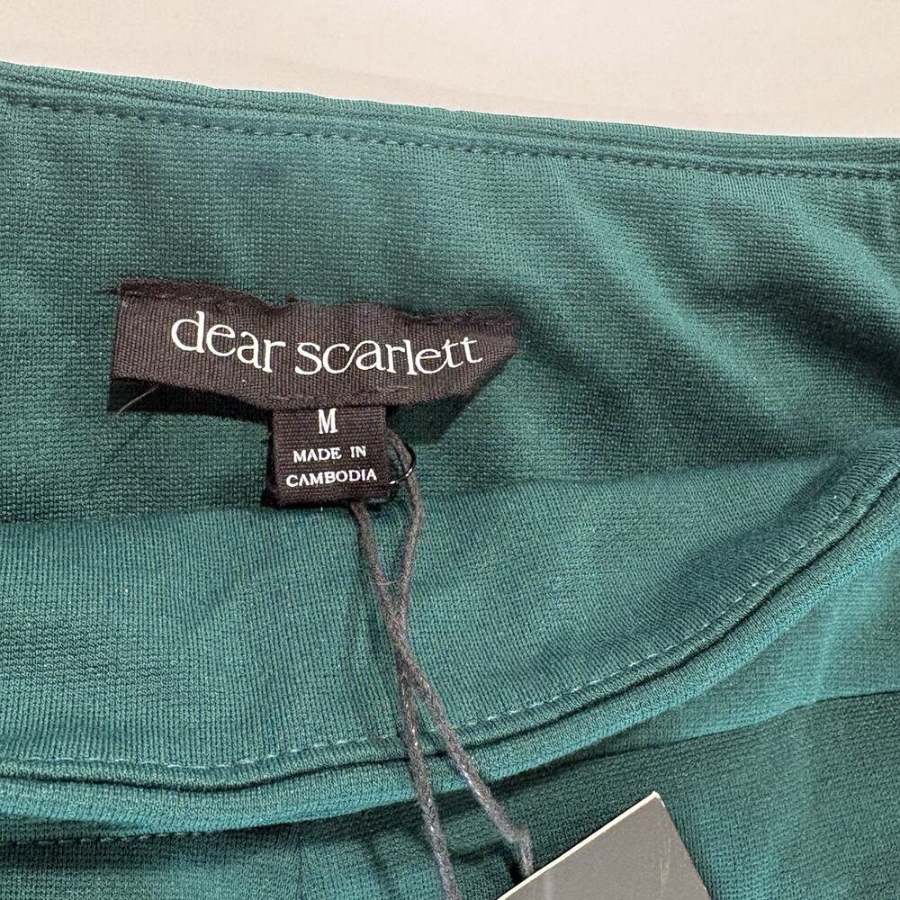 Dear Scarlett Classy Stretch Women Dress Pants Green Pull On Straight Leg NWT - Picture 2 of 8